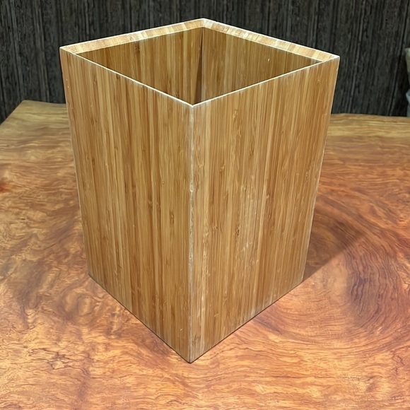 Bamboo 12” Rectangular Wastebasket - Picture 3 of 4